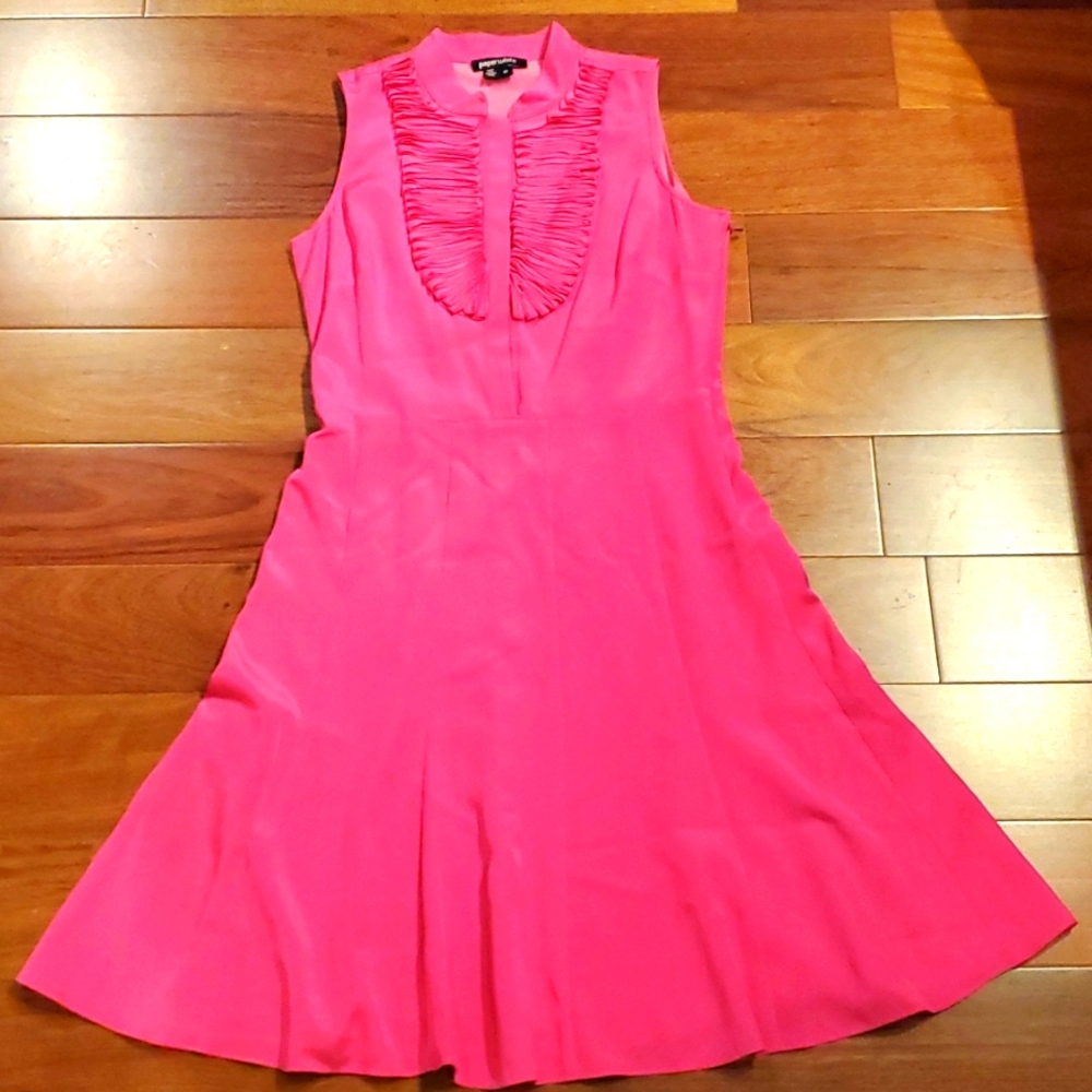 Paperwhite bright pink silk dress